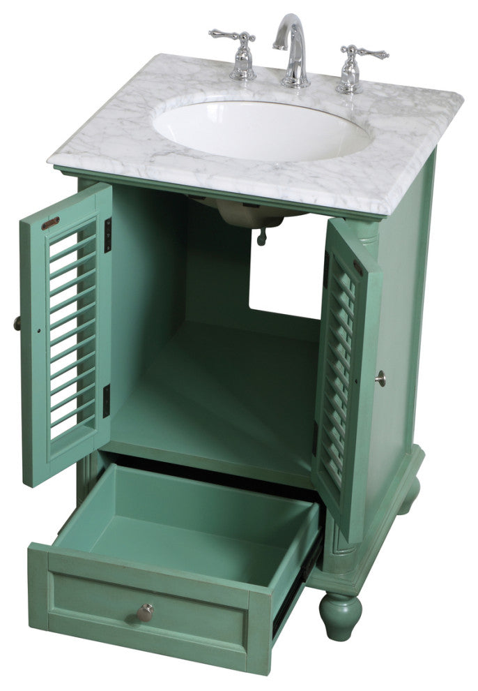 Home Living Single Bathroom Vanity, Vintage Mint, 24"