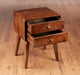 Two Drawer Mid Century Chest, Pecan Finish