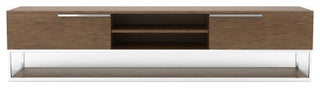 Modrest Heloise Modern Walnut and Stainless Steel TV Stand