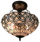 Amora Lighting Tiffany Style AM231HL16 White Ceiling Fixture 16"