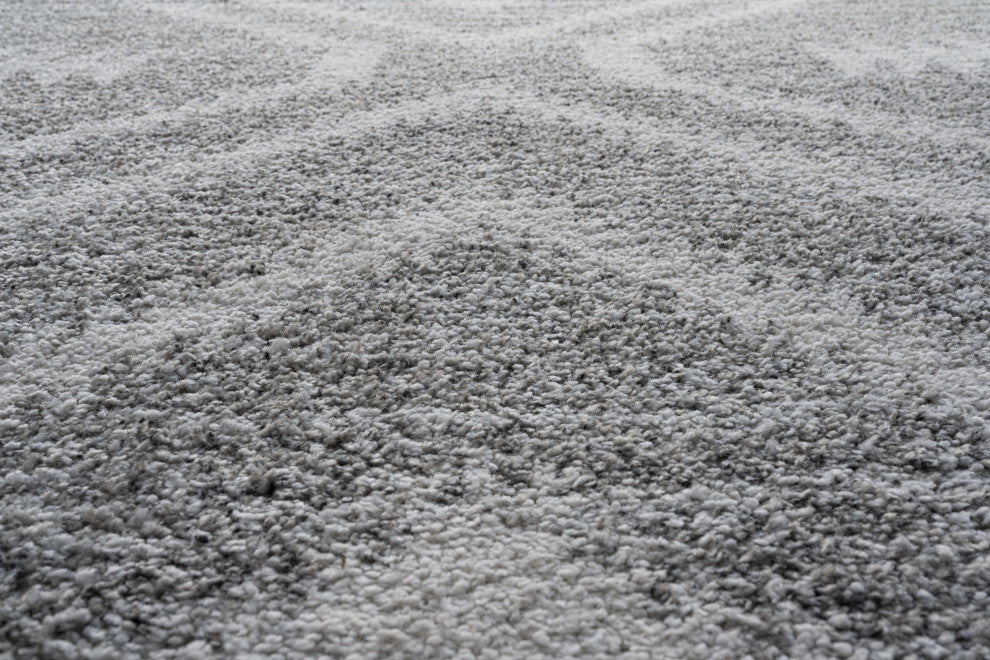 Granada Galen Gray and Ivory Olefin Shag Area Rug