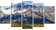 Beautiful Caucasus Mountains, Landscape Canvas Art Print, 60"x32", 5 Panels