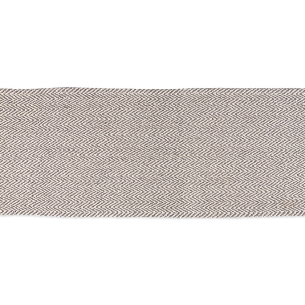 Gray Handloom Chevron Table Runner 15x108