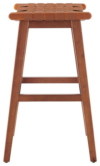 Marco PU Backless Counter Stool, Ochre Brown/Medium Brown
