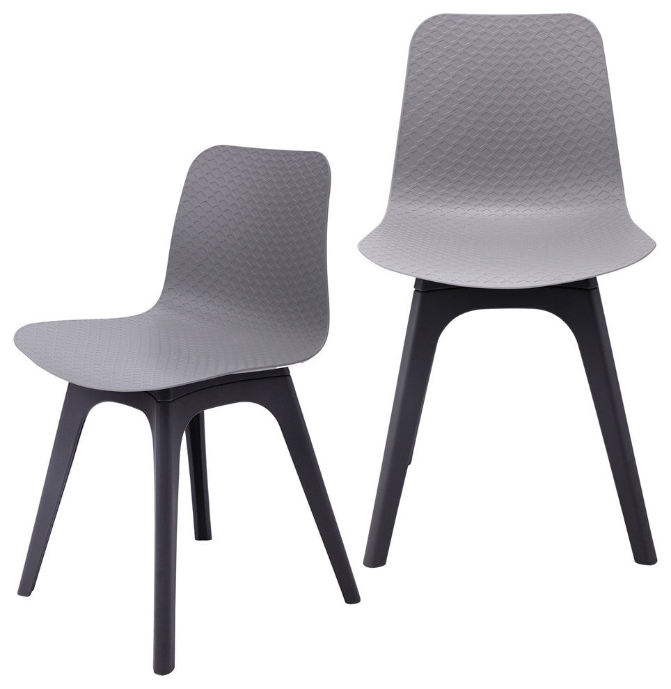 Hebe Series Shell Side Chairs Molded Seat With Leg, Set of 2, Gray