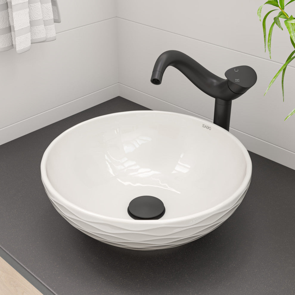ALFI brand AB9055-BM Black Matte Pop Up Drain with Out Overflow
