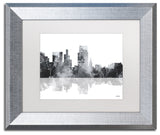 Watson 'Boise Idaho Skyline BG-1' Art, Silver Frame, 11"x14", White Matte