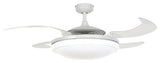 Fanaway Evo2 Retractable 4-Blade Lighting Ceiling Fan, Brushed White