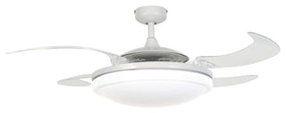 Fanaway Evo2 Retractable 4-Blade Lighting Ceiling Fan, Brushed White