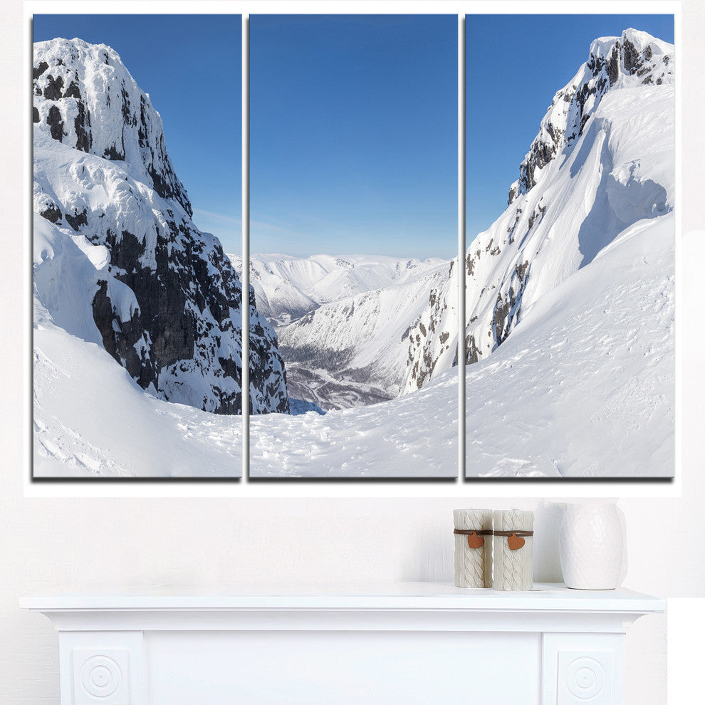 "Pass in the Northern Winter Hills" Metal Wall Art, 3 Panels, 36"x28"