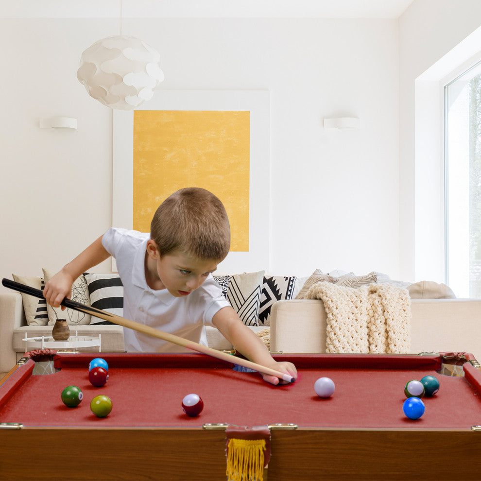 Costway 48'' Mini Table Top Pool Table Game Billiard Set Balls Indoor Sports
