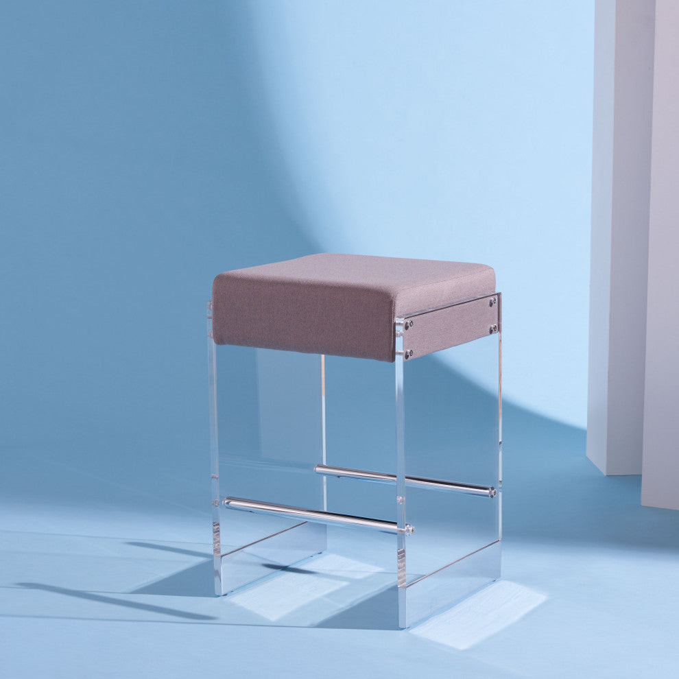 Safavieh Couture Piper Acrylic Counter Stool Grey
