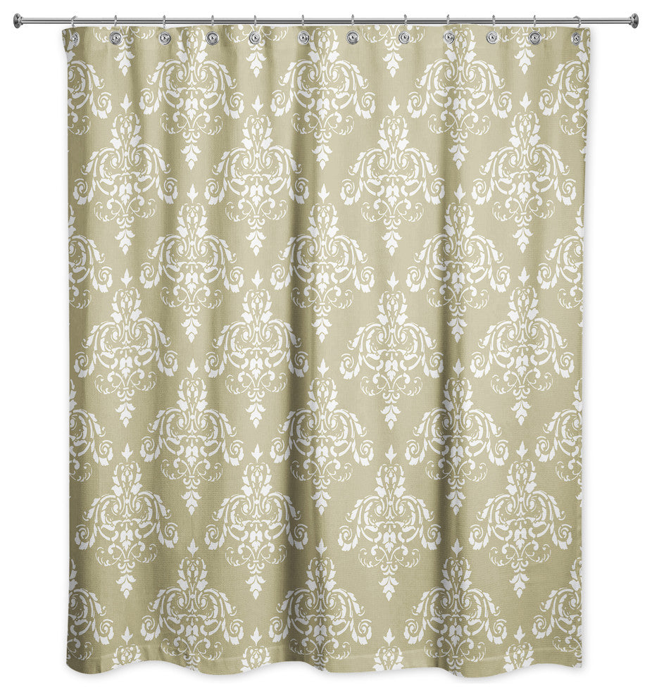 Gold Damask Pattern 71x74 Shower Curtain