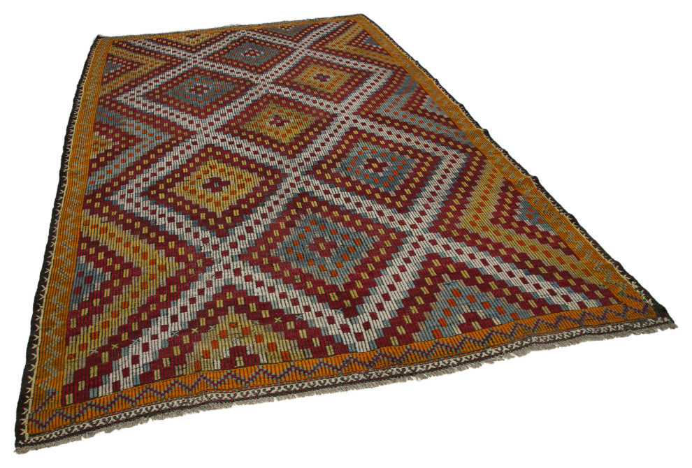 Rug N Carpet - Handwoven Anatolian 6' 8'' x 10' 6'' Unique Wool Kilim Rug