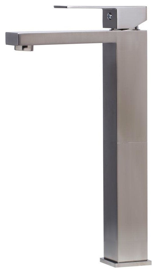 AB1129-BN Brushed Nickel Tall Square Single Lever Bathroom Faucet