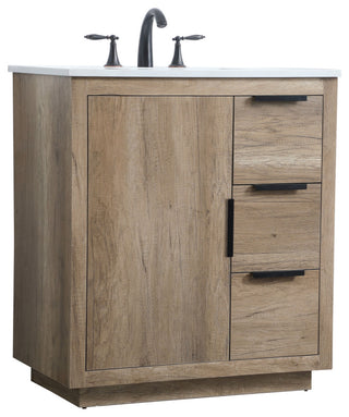 Bethany Single Bathroom Vanity, Natural Oak, 30"