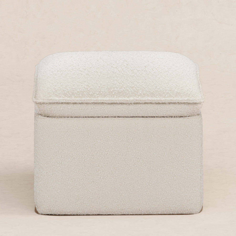 Cali Storage Ottoman, Boucle, Ivory Boucle
