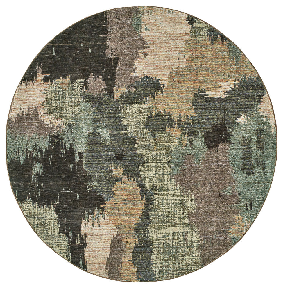 Oriental Weavers Evolution Blue/ Brown Abstract Indoor Area Rug 7'10" RND