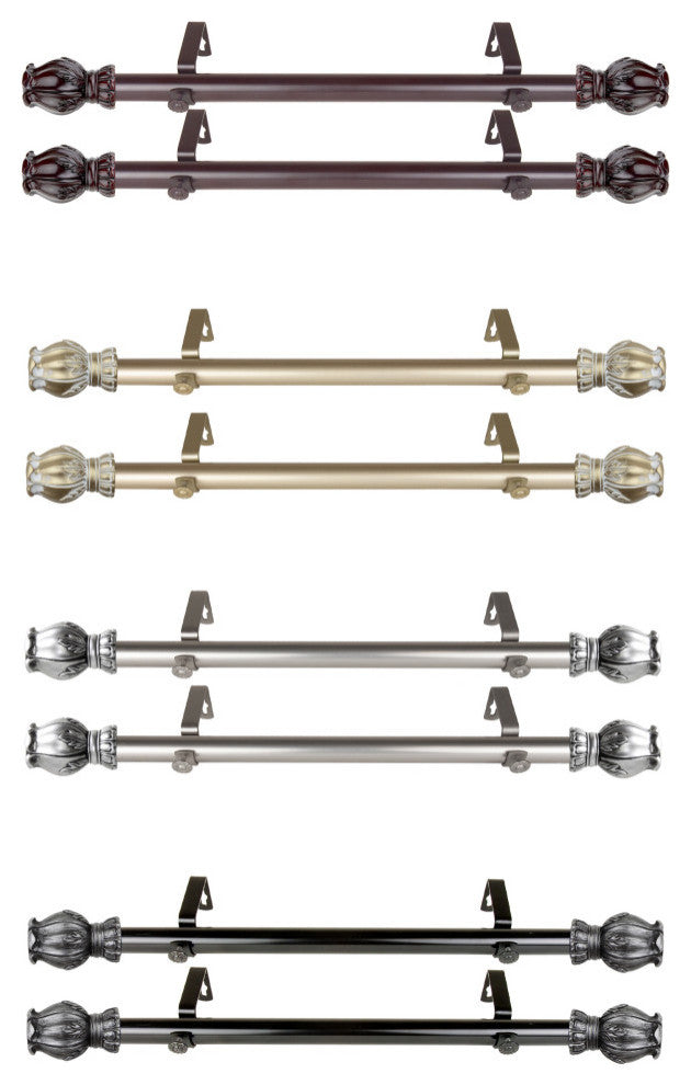 Nichole Side Curtain Rods 12-20", Satin Nickel