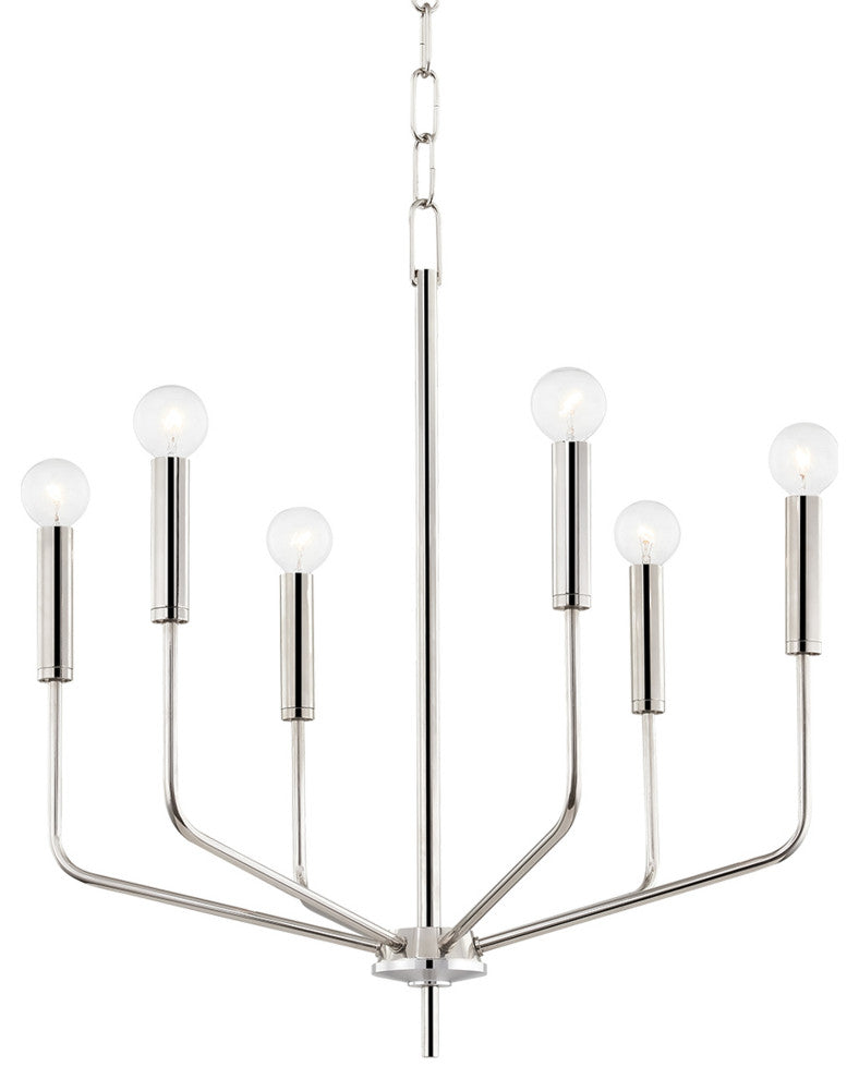 Bailey 6-Light Chandelier, Polished Nickel