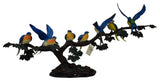 Seven Sparrows Perched on a Tree Branch Bronze Statue Size: 38" x 15" x 18"H