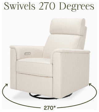 Willa Plus Power Glider Recliner w/ Power Headrest, Performance Ivory Boucle