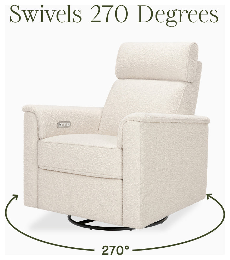 Willa Plus Power Glider Recliner w/ Power Headrest, Performance Ivory Boucle