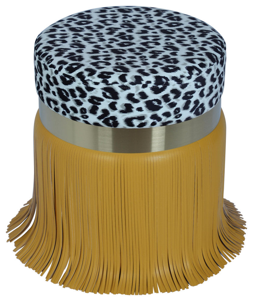 TOV Furniture Ajani Upholstered Ottoman in Lemon