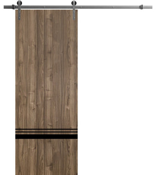 Sturdy Barn Door 42 x 80 | Planum 0012 Walnut with  | 8FT