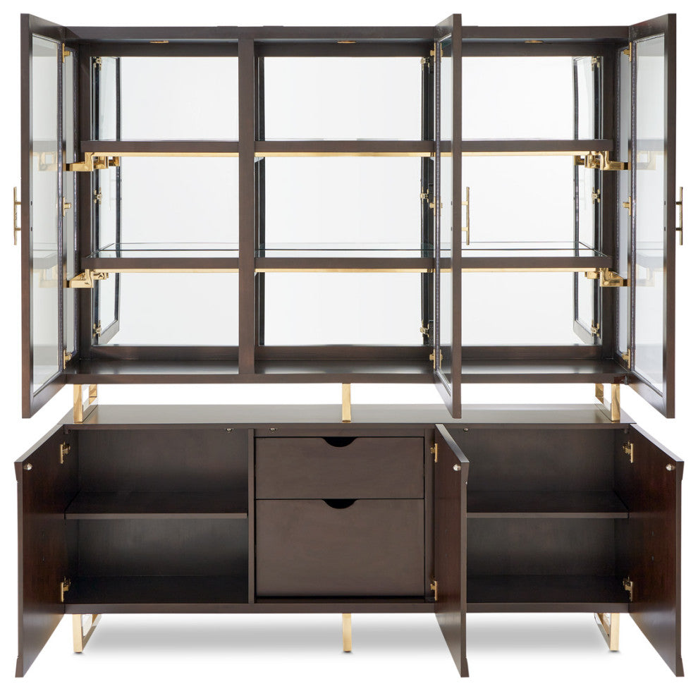 Belmont Place China Cabinet With LED Lighting Espresso