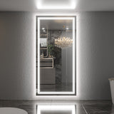 Bathroom Wall Mirror, Frontlit/Backlit, Dimmable, 72"x36"