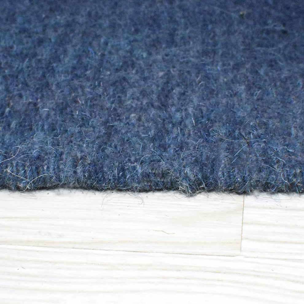 HAND WOVEN FLAT WEAVE KILIM WOOL ECO-FRIENDLY AREA RUGS, Rectangle, Blue, Solid, Blue, [Rectangle] 10'x13'