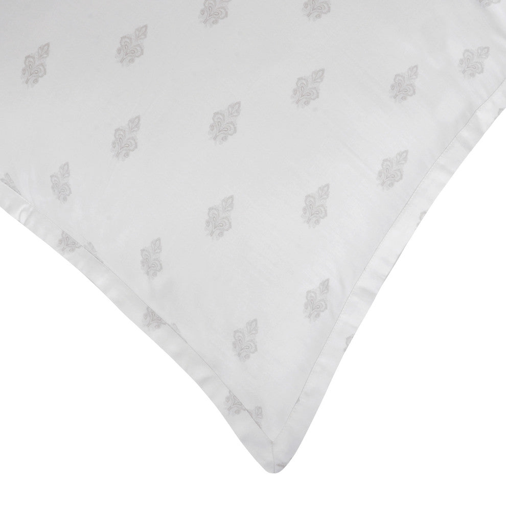 Delara 100% Organic Cotton 2 Inch Flange Euro Sham Set of 2, 26"X26", Ivory