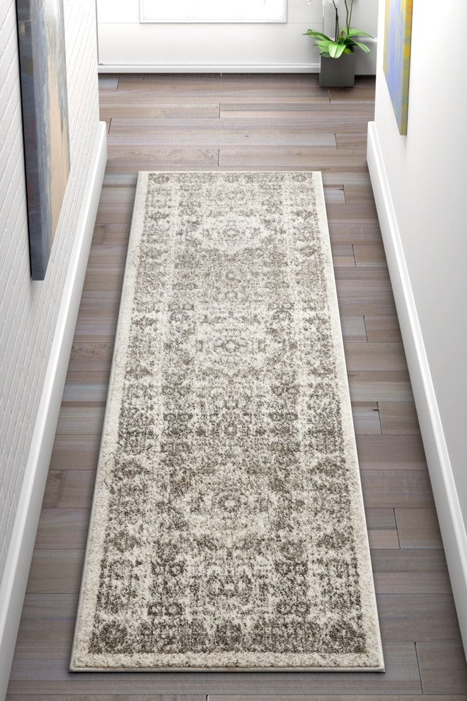 Well Woven Serenity Millie Traditional Vintage Medallion Ivory Runner Rug