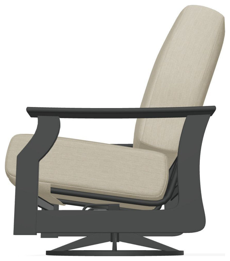St. Catherine Deep Seat Outdoor Swivel Rocker, Huskie/Graphite