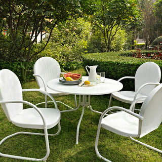 Griffith Metal 40" 5-Piece Outdoor Dining Set, White