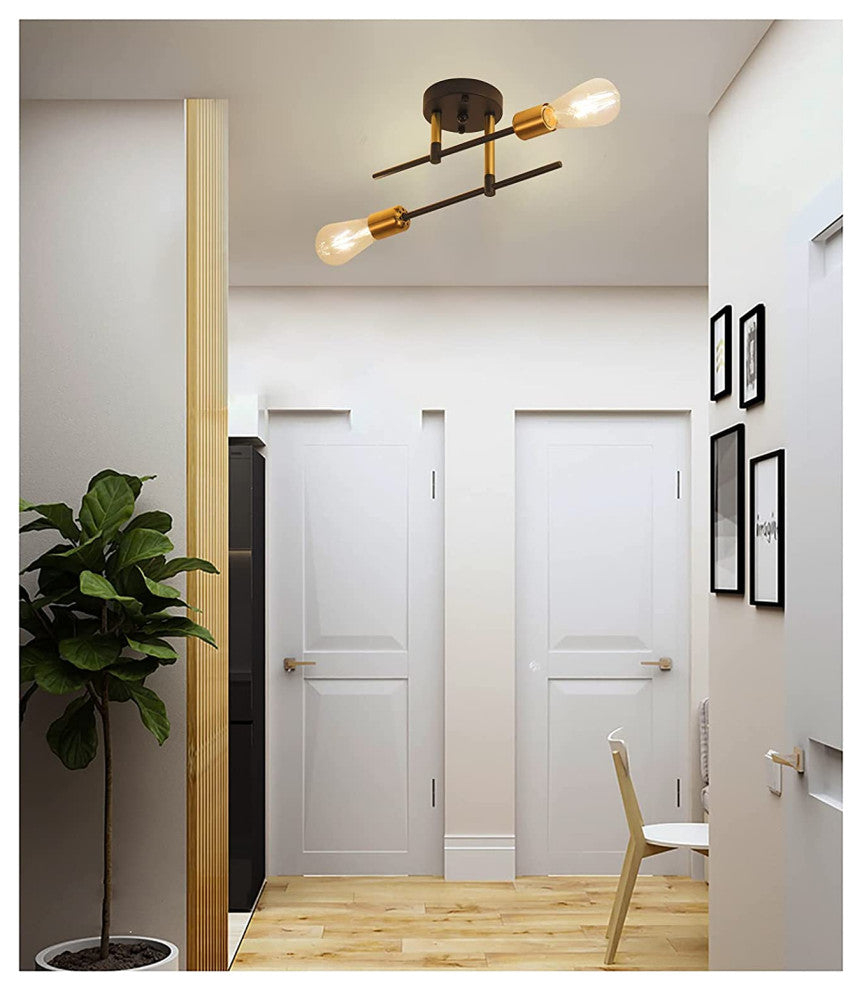 2 Light Close To Ceiling Lamp, Modern, Sputnik