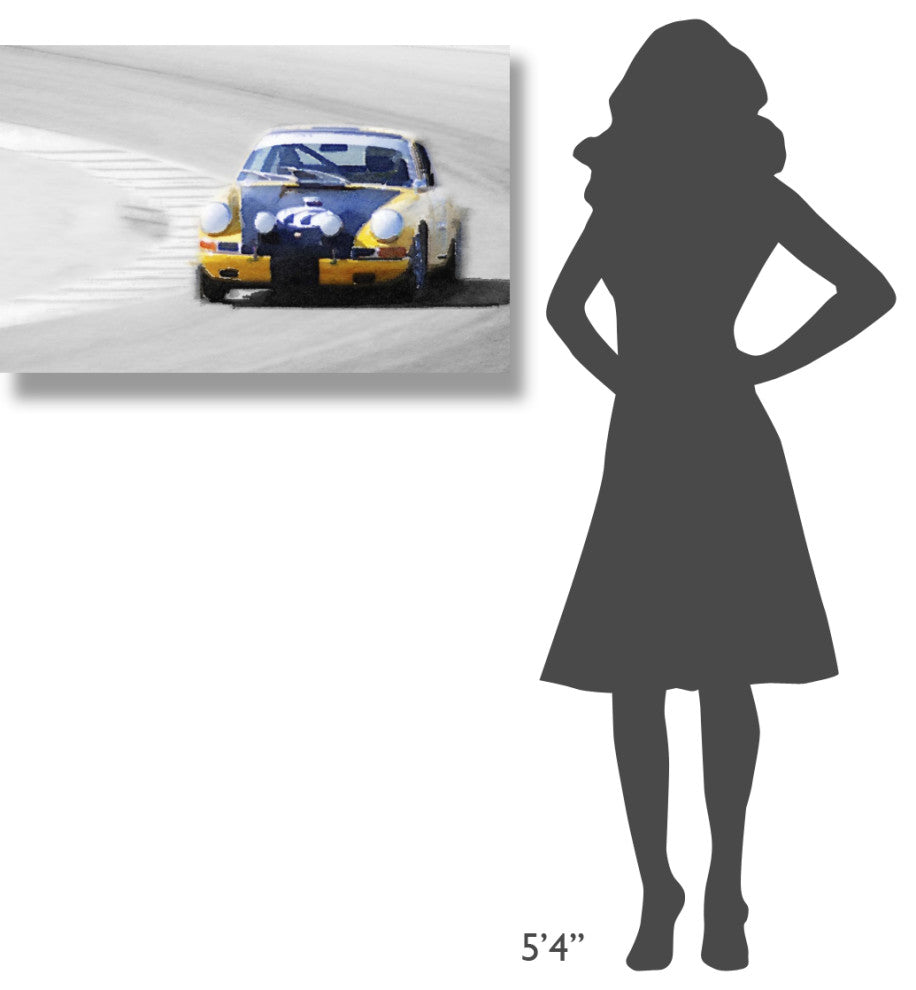 "Porsche 911 on Race Track Watercolor" Fine Art Print