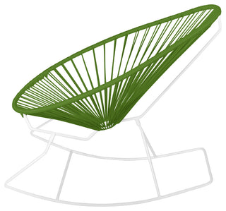 Acapulco Indoor/Outdoor Handmade Rocker, Cactus Weave, White Frame