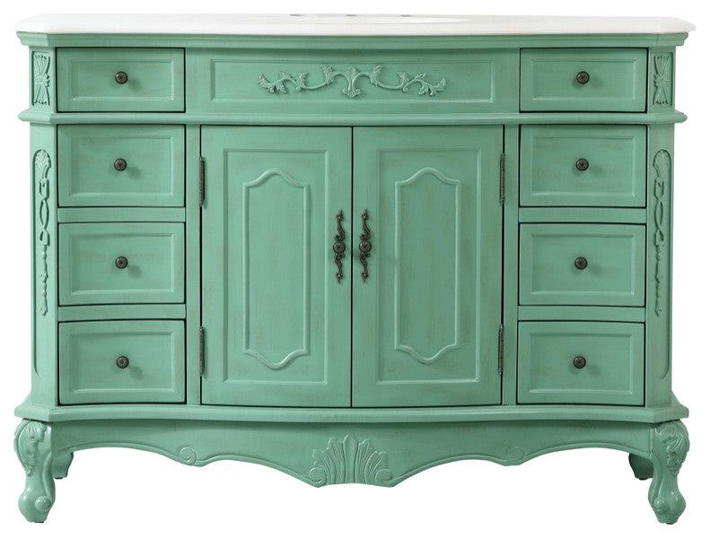 48" Single Bathroom Vanity, Vintage Mint