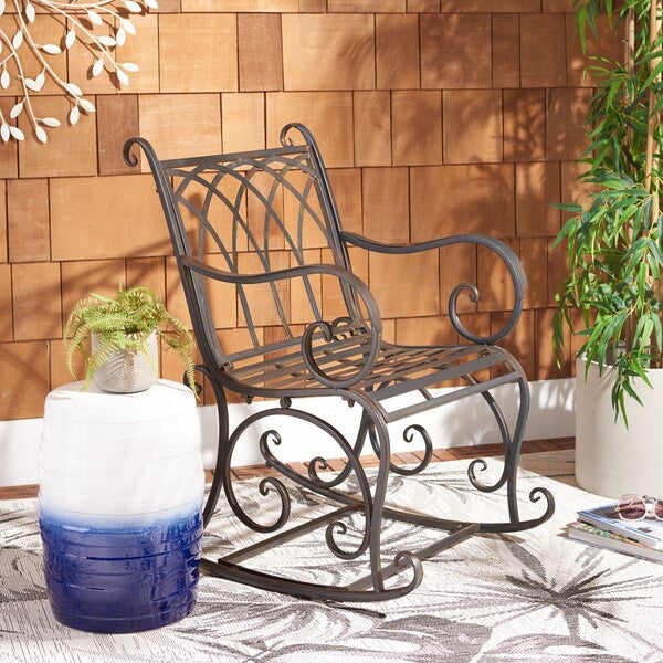 Safavieh Medrano Rocking Chair, Black Rust