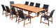 Affleck 11-Piece Eucalyptus Extendable Rectangular Patio Dining Set, Dark Brown