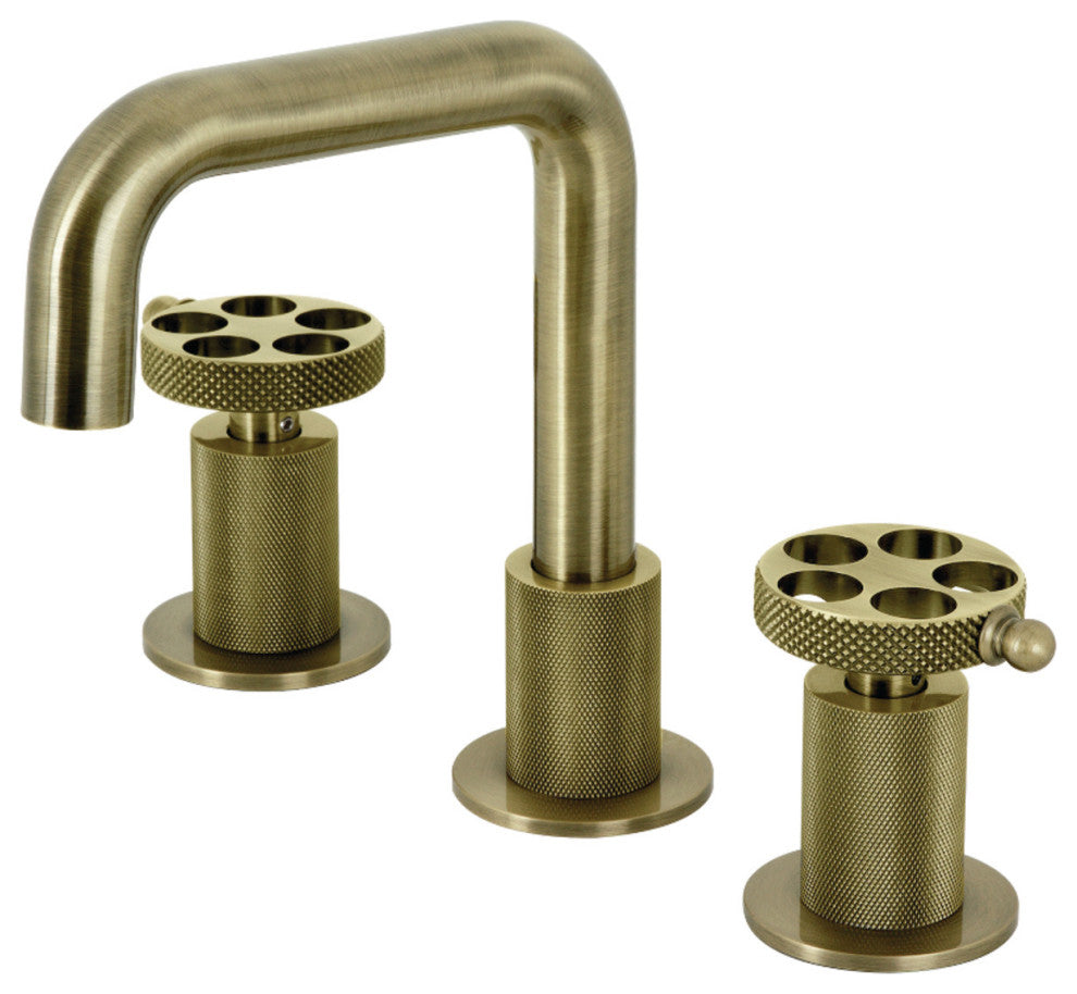 Kingston Brass KS1413RKX Widespread Bathroom Faucet, Push Pop-Up