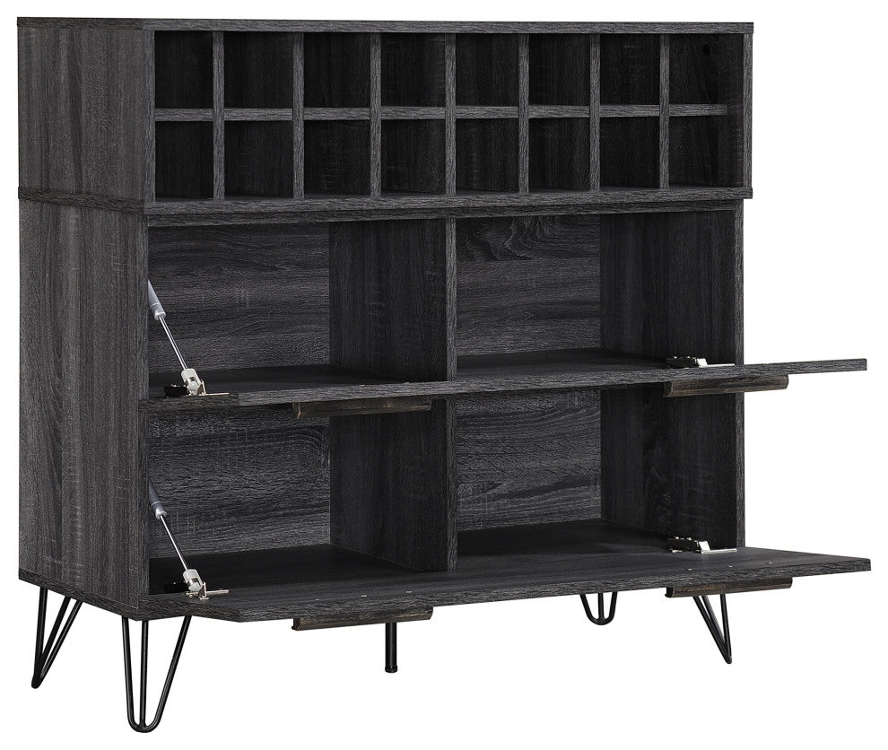 GDF Studio Annabelle Mid Century Finished Faux Wood Wine and Bar Cabinet, Sonoma
