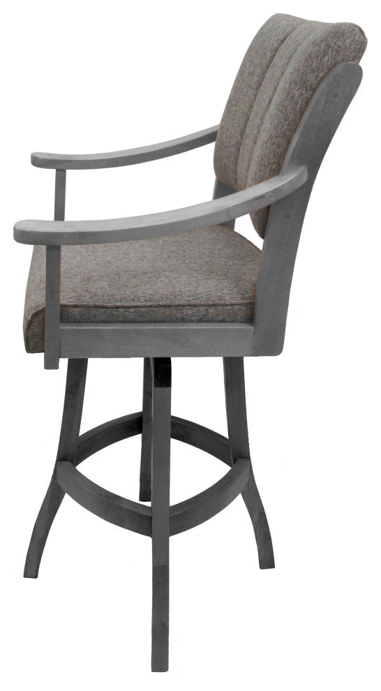 Swivel Counter Wood Bar Stool Casa on S-Base, Mojave Grey - Light Grey, 30"