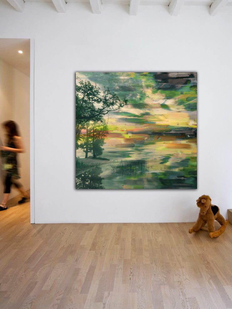 "Lakeside Trees" Fine Art Canvas Print, 24"x24"
