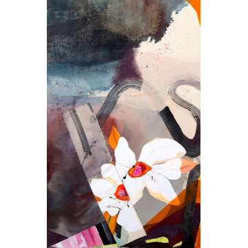 Flower painting, Abstract impressionst artwork on canvas