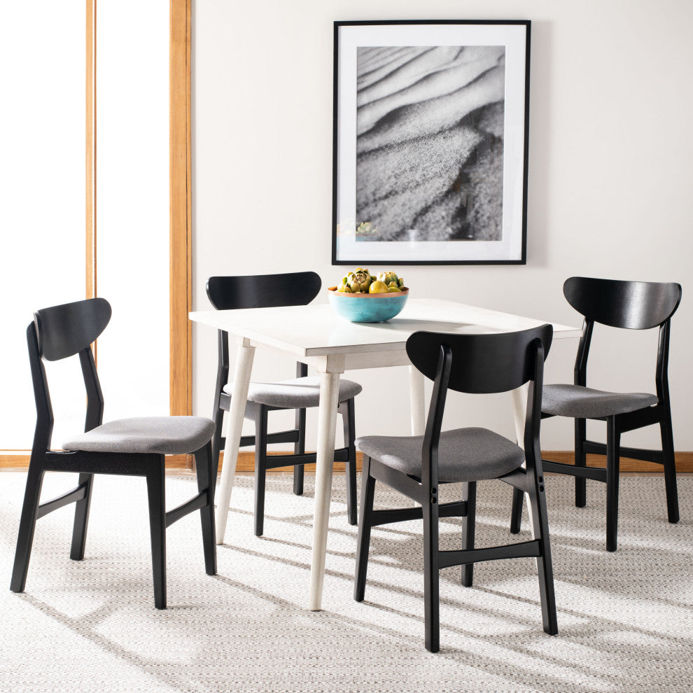 Safavieh Lucca Retro Dining Chair, Set of 2, Black/Grey