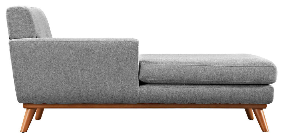 Modern Contemporary Left-Arm Chaise , Gray, Fabric