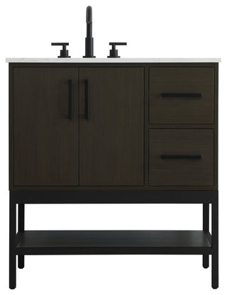 Home Living 32" Single Bathroom Vanity, Mocha Brown